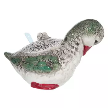 Сахарница, 10 см, 220 мл, с ложкой, керамика, Утка, Duck