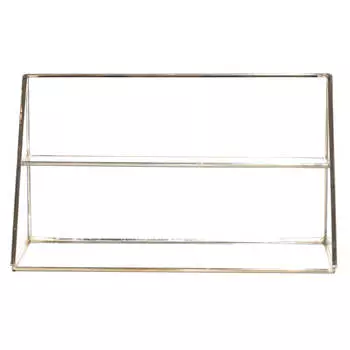 Полка настольная, 25x15 см, 2 яруса, металл/стекло, золотистая, Fantastic gold