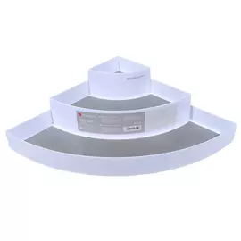 Полка-органайзер для шкафа, 40х28 см, 3 уровня, пластик/каучук, серая, треугольник, Non-slip