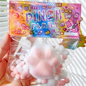 Kawaii кошачья лапа, липкая игрушка для сжатия, мягкие реалистичные желе, блестящие кошачьи коготь, мягкие игрушки для снятия стресса для детей и взрослых, уникальные подарки синий