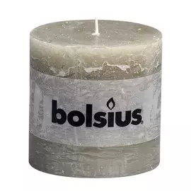 Свеча Bolsius block Rustic 10x10 каменно-бежевая