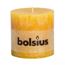 Свеча Bolsius block Rustic 10x10 охра желтая