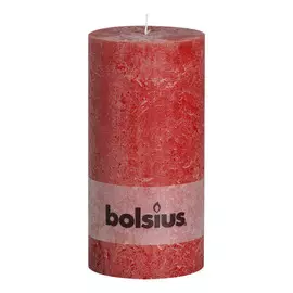 Свеча Bolsius block Rustic 20x10 красная