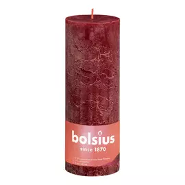 Свеча Bolsius block Rustic Metallic 19x6,8 см красный бархат