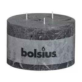 Свеча Bolsius block Rustic с тремя фитилями 9x14 антрацит