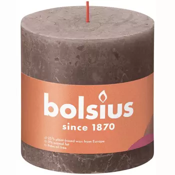 Свеча Bolsius Rustic 10х10 см Shine темно-серая