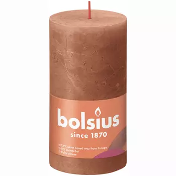 Свеча Bolsius Rustic 13х6,8 см Shine ржаво-розовая