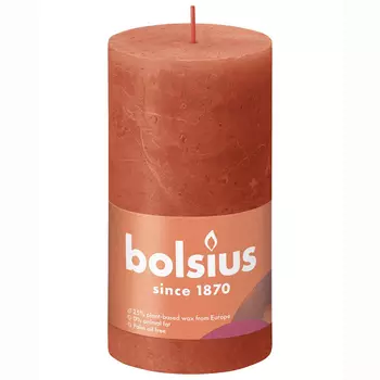 Свеча Bolsius Rustic 13х6,8 см Shine земляная оранжевая