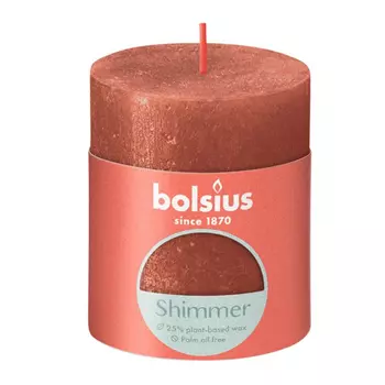 Свеча Bolsius Rustic Metallic Shimmer 8х6,8 см янтарная