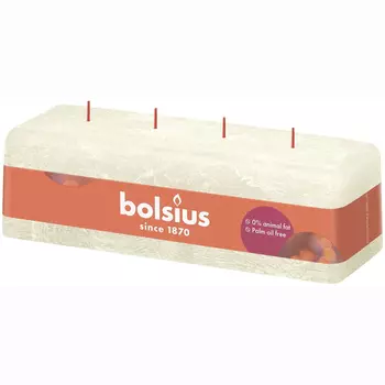 Свеча Bolsius Rustic Shine 8х9х25 см c 4 фитилями жемчужная