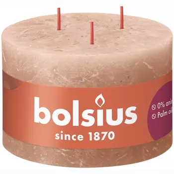 Свеча Bolsius Rustic Shine 9х14 см с 3 фитилями сливочная карамель