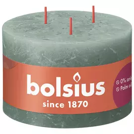 Свеча Bolsius Rustic Shine 9х14 см с 3 фитилями зеленая