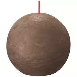 Свеча Bolsius Rustic Shine шар 7,6 см коричневая замша