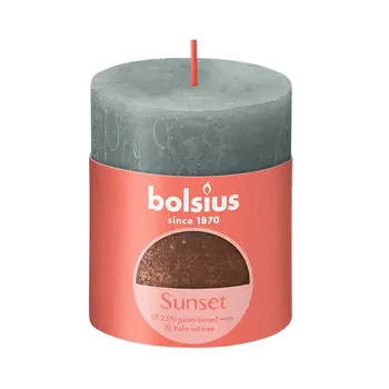 Свеча Bolsius Rustic Sunset 8х6,8 см медно-зеленая