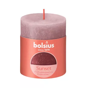 Свеча Bolsius Rustic Sunset 8х6,8 см розово-красная
