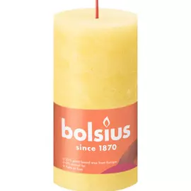 Свеча Bolsius рустик 13х6,8 см shine солнечно-желтая