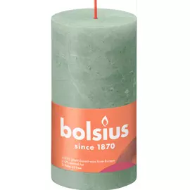 Свеча Bolsius рустик 13х6,8 см shine зеленая нефрит