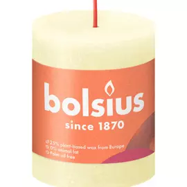 Свеча Bolsius рустик 8х6,8 см shine масляно-желтая