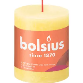 Свеча Bolsius рустик 8х6,8 см shine солнечно-желтая