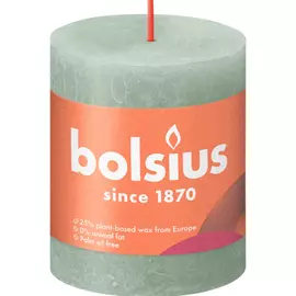 Свеча Bolsius рустик 8х6,8 см shine зеленая нефрит