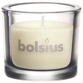Свеча Bolsius в стекле 80/92 кремовая
