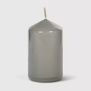 Свеча Mercury Deco glossy серая 4,7х7,5 см