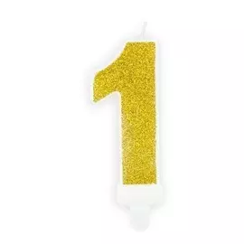 Свеча праздничная Party Deco 1 золотая 7см