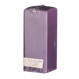 Свеча призма Lumi фиолетовая 6х6х15 см