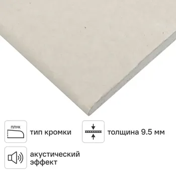 Гипсокартон 9.5 мм 2500x1200 3 м