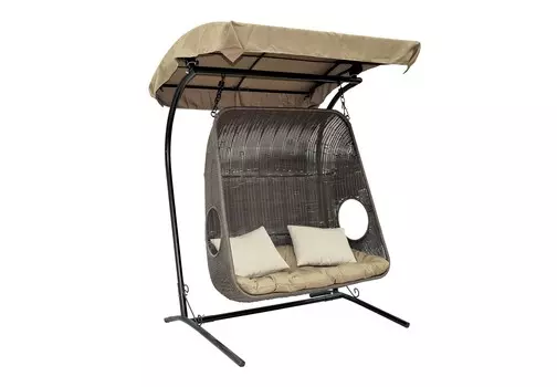 Кресло-качели для двоих canopy (flyingrattan) бежевый 129x126x56 см.