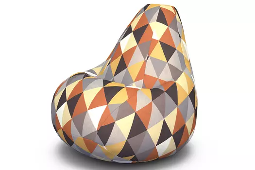 Кресло-мешок diamond xl (van poof) оранжевый 85x120x85 см.