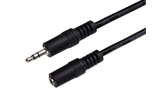 Кабель Jack 3.5mm(M)-Jack 3.5mm(F), 3м, черный PERFEO (J2202)