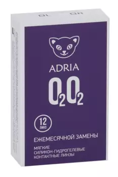 Контактные линзы Adria O2O2 мягкие/силикон-гидрогелевые/ежемесячные -3.75/14.2/8.6, 12 шт