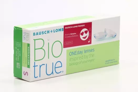 Линзы Bausch+Lomb BioTrue ONEday контактные R 8.6 (диоптрия -2,0), 30 шт