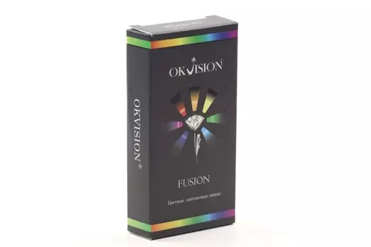 Контактные линзы цветные Okvision Fusion на 3 месяца Brilliant Blue D -3.00 R 8.6, 2 шт