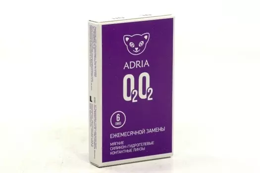 Контактные линзы Adria O2O2 мягкие/силикон-гидрогелевые/ежемесячные -2.50/14.2/8.6, 6 шт