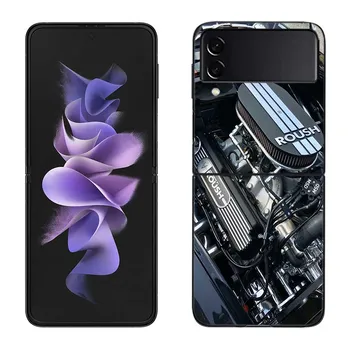 Чехол Racing Engine с открытыми мышцами для Samsung Galaxy Z Flip 3 Flip 5 4 5G, черный жесткий чехол для мобильного телефона Samsung Z Flip 5 5G Samsung Z Flip 5 5G