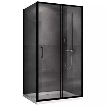 Душевой уголок Abber Schwarzer Diamant AG30120B5-S80B5, профиль черный матовый, стекло прозрачное