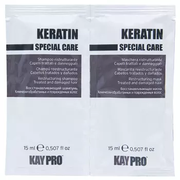 KAYPRO Набор для волос (шампунь 15 мл + маска восстанавливающая 15 мл) Keratin