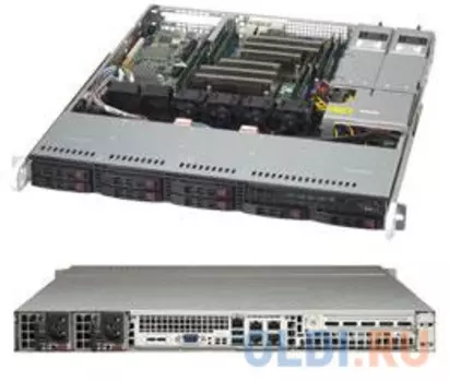 Серверный корпус 1U Supermicro CSE-113MFAC2-R606CB 2 х 600 Вт чёрный