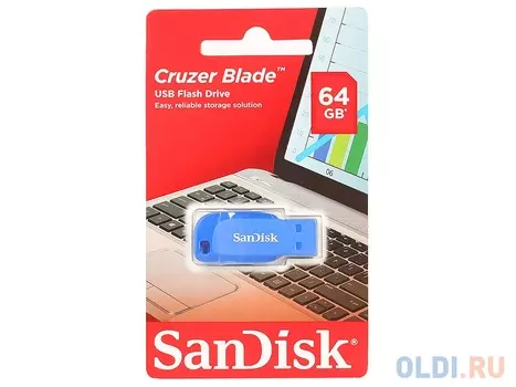 USB флешка SanDisk Cruzer Blade 64Gb Blue (SDCZ50C-064G-B35BE)