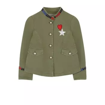 Хлопковая куртка с вышивкой и воротником-стойкой Ermanno Scervino