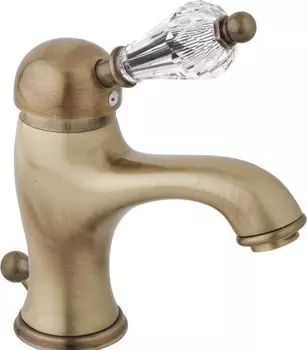 Смеситель для раковины с донным клапаном бронза, ручка Swarovski Cezares Vintage VINTAGE-LSM1-02-Sw