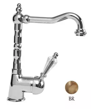 Смеситель для раковины с донным клапаном бронза, ручка Swarovski Cezares Vintage VINTAGE-LSM2-02-Sw