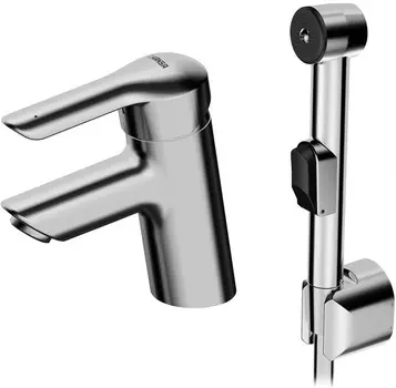 Смеситель для раковины с гигиеническим душем без донного клапана Hansa Vantis 52682203