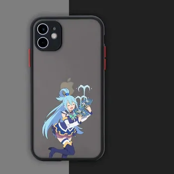 Чехол для телефона с милой девушкой Konosuba Aqua для IPhone 14 13 12 11 Mini Pro Max XS X Max XR 8 7 Plus SE 2022, цвет кожи, чехол для телефона iPhone 14