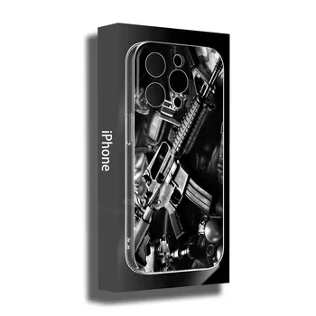 Чехол для телефона IPhone 14 11 12 Pro 8 7Plus SE X Pro 14 MAX 12 13 MINI XR XS iphone 14 Soft AK47, пистолет, пули, чехлы для телефонов iphone XR