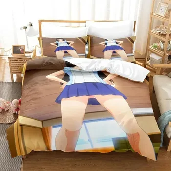 Новый комплект постельного белья My Life as Inukai-san s Dog, комплект из трех предметов с рисунком из мультфильма и аниме, для взрослых и детей, для спальни, пододеяльники, наборы 3D Kawaii Girls 70x133cm 2pcs