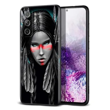 Черный чехол для телефона с индийскими перьями для Samsung Galaxy S21 Ultra Plus Note 20 10 9 8 S10 S9 S8 S7 S6 Edge Plus Samsung S6