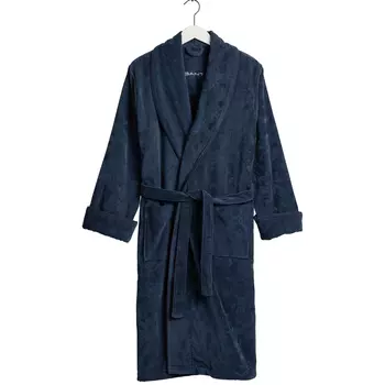 Халат махровый унисекс Gant Home Organic Premium размер XL, темно-синий